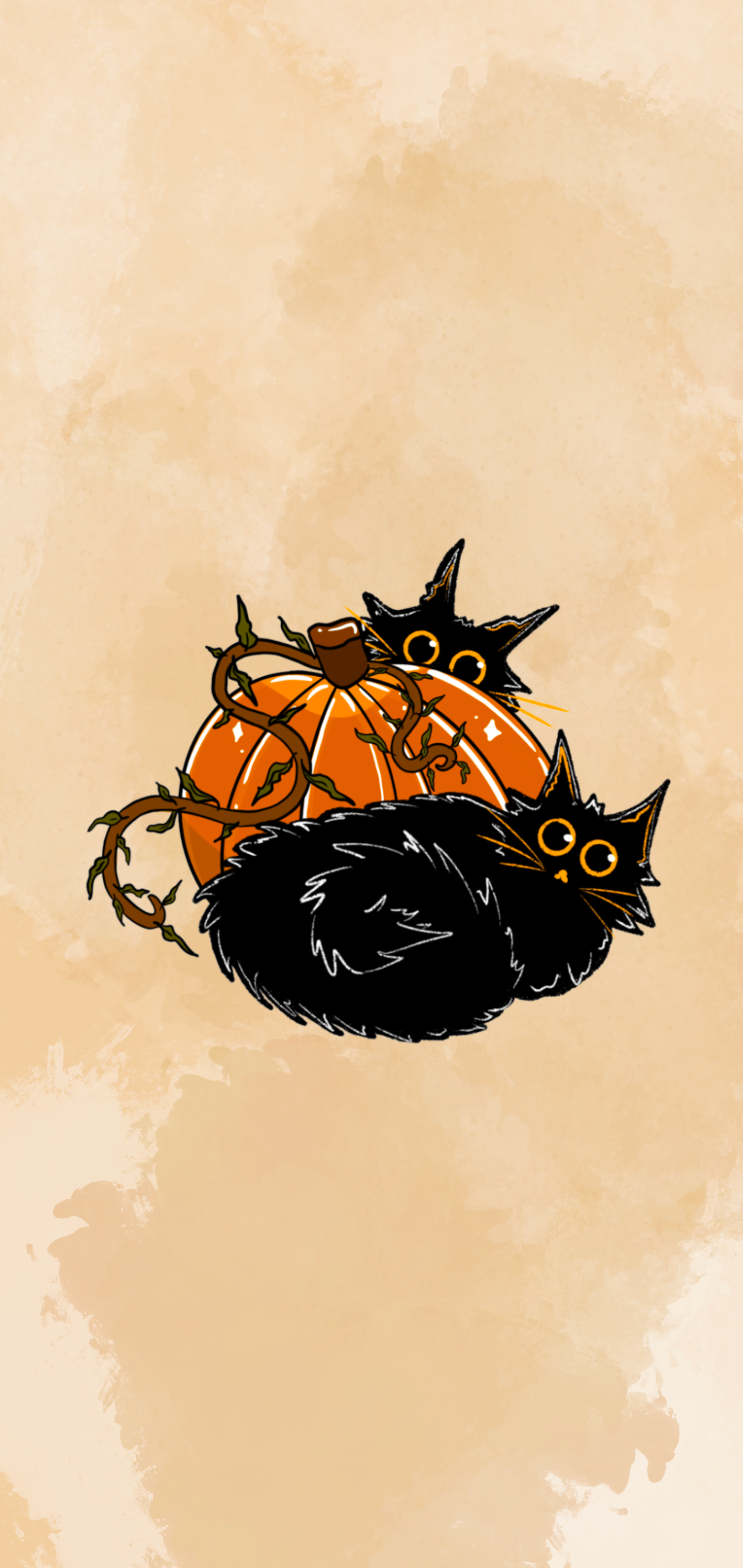 Pumpkin Cats Wallpaper Set