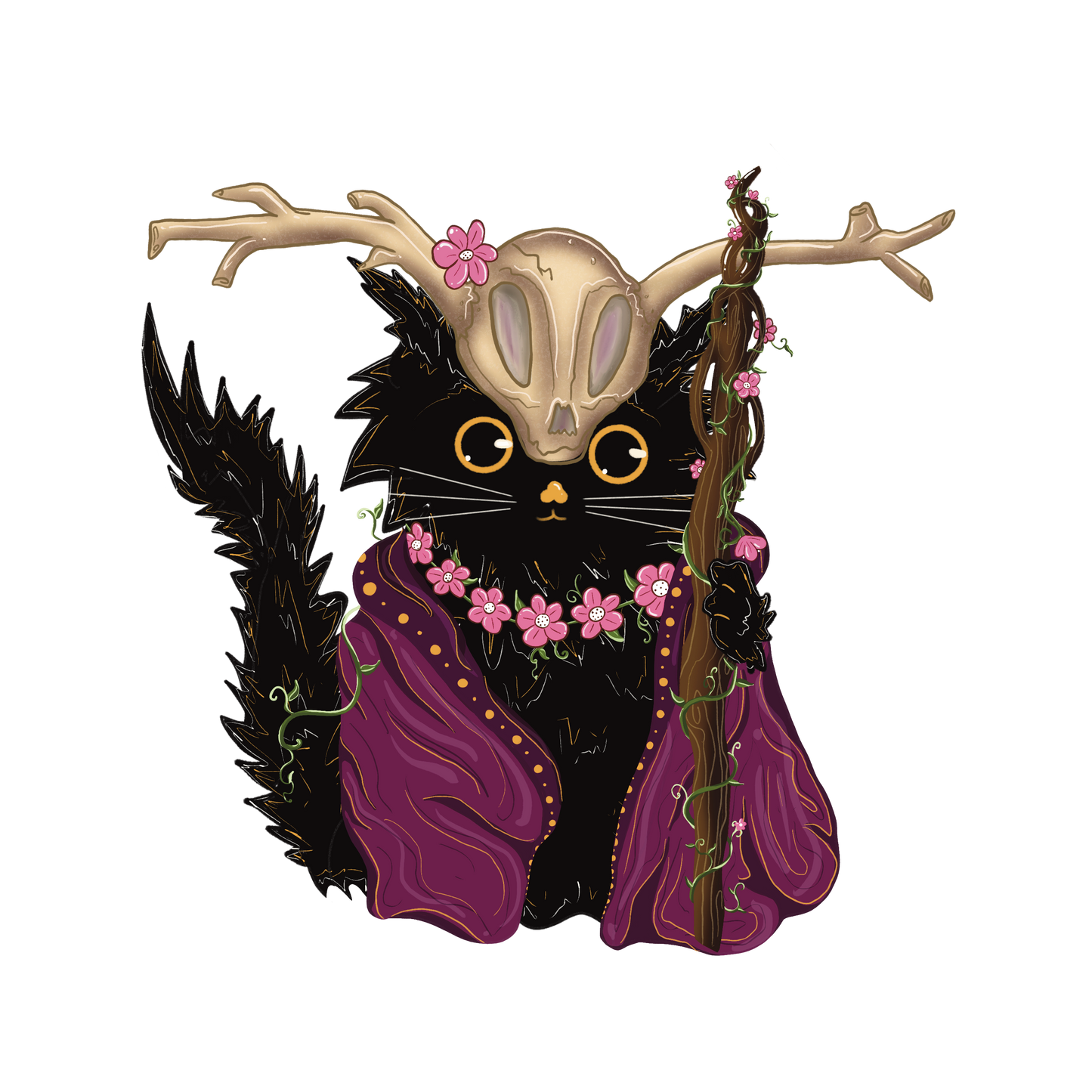 Druid Cat Vinyl Sticker