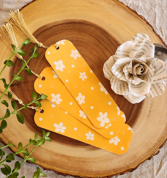 Orange Floral Bookmark