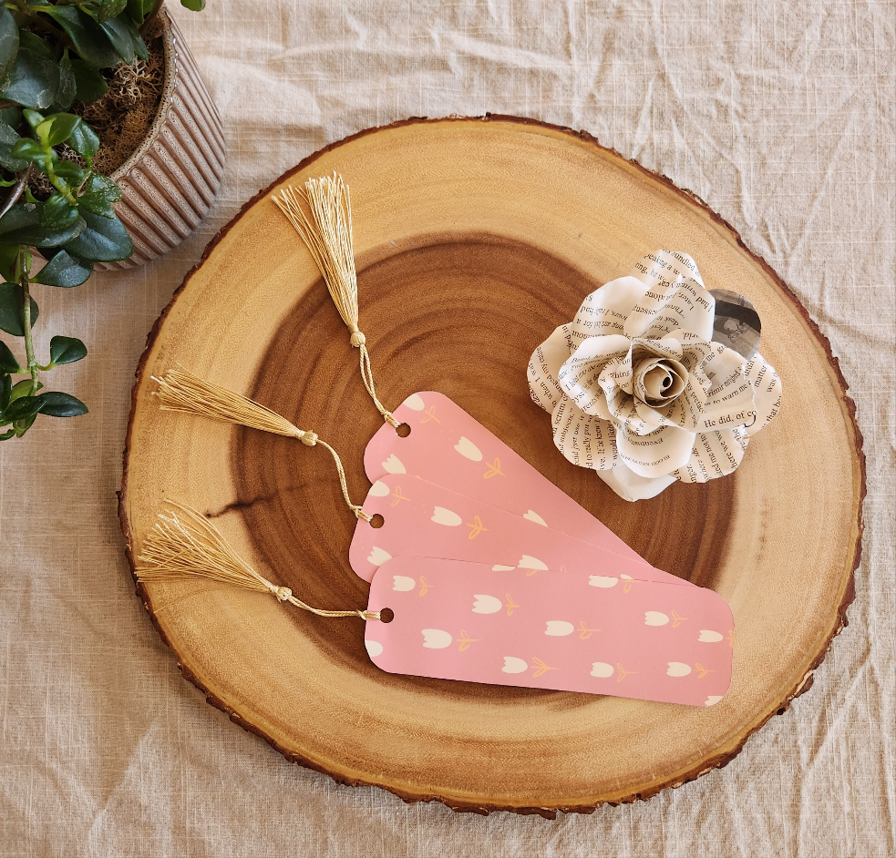 Pink Floral Bookmark