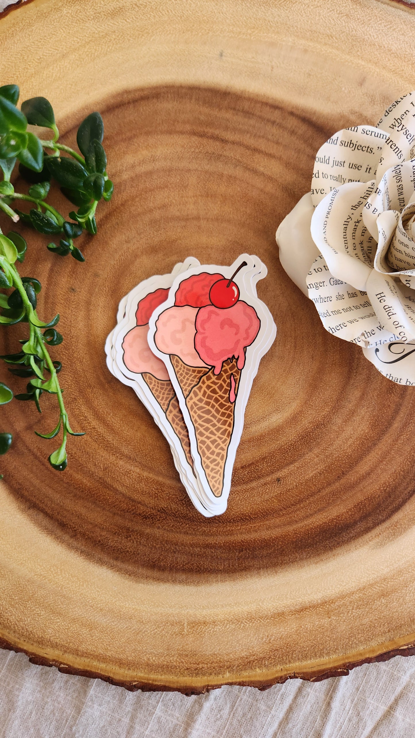Ice Cream Cone Individual Sticker