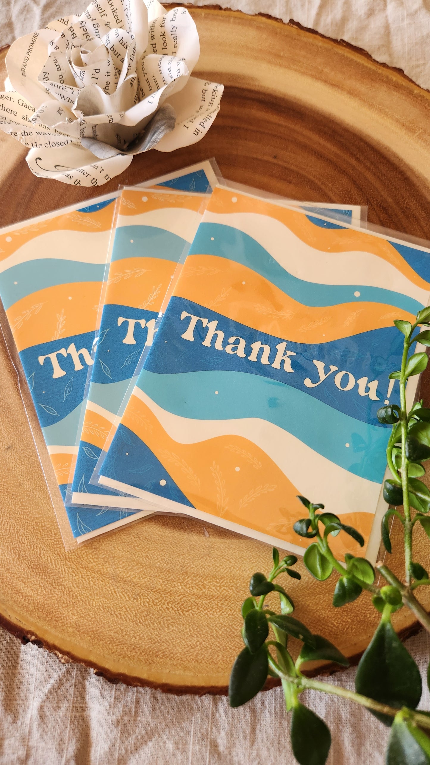 Serene Leaves Thank You Card