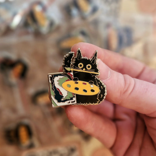 Artist Cat Enamel Pin