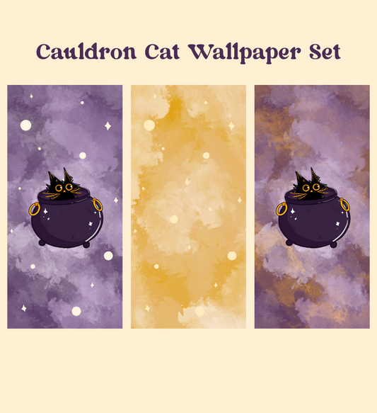 Cauldron Cat Wallpaper Set