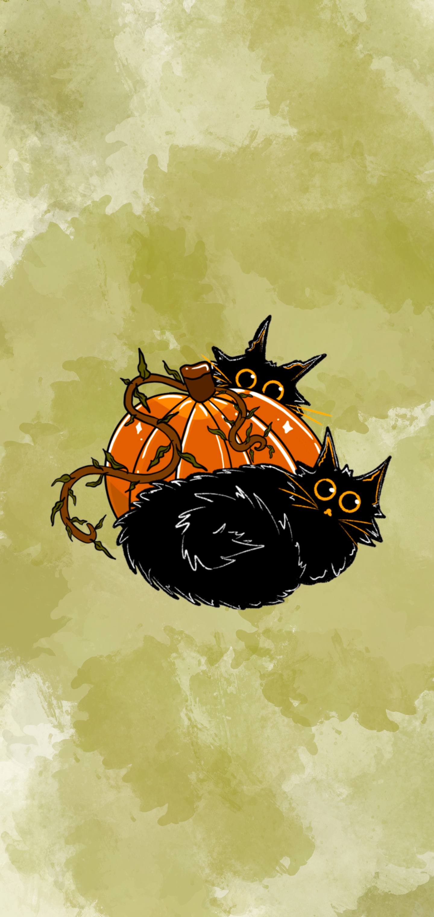 Pumpkin Cats Wallpaper Set