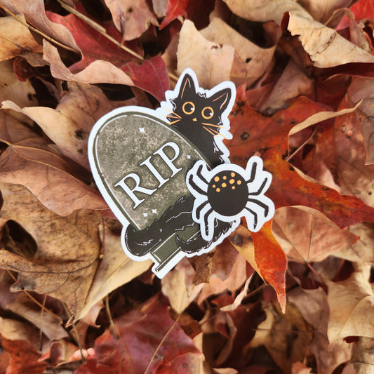 Gravestone Kitty Sticker