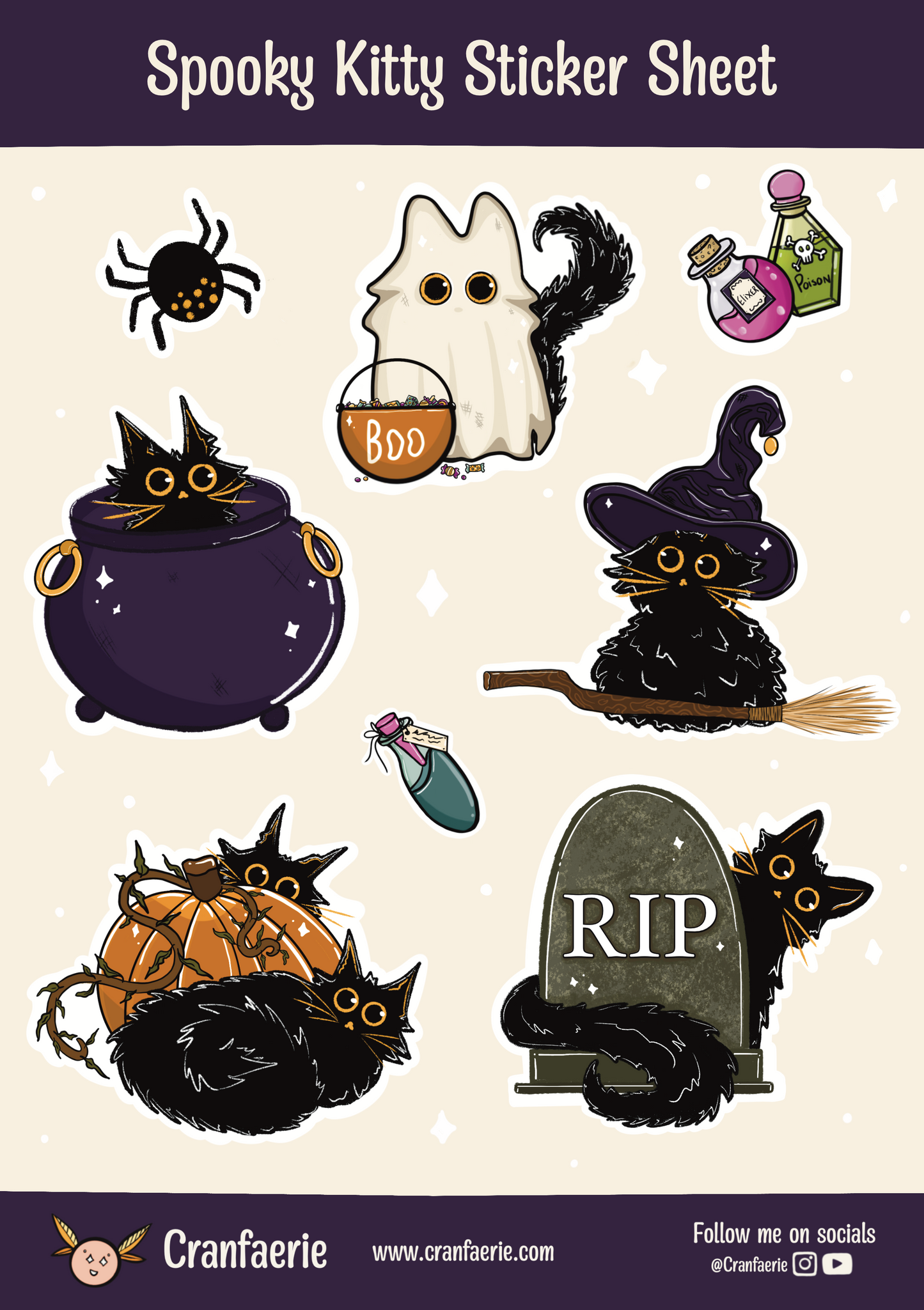 Spooky Kitty Sticker Sheet