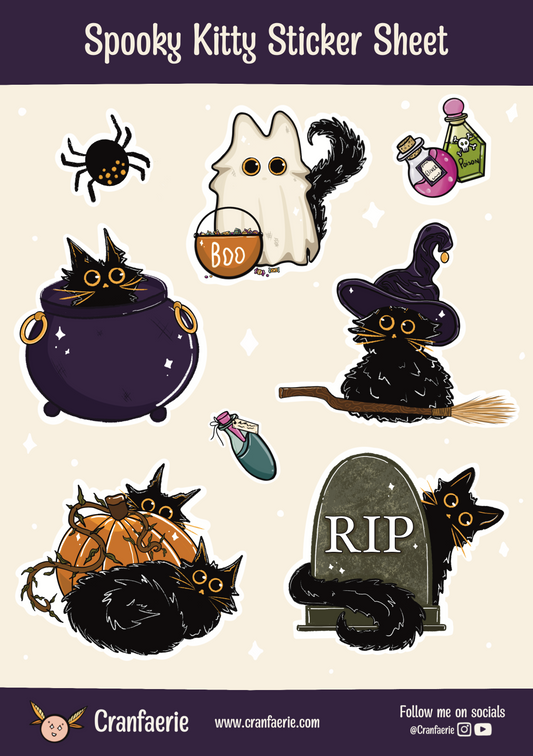 Spooky Kitty Sticker Sheet