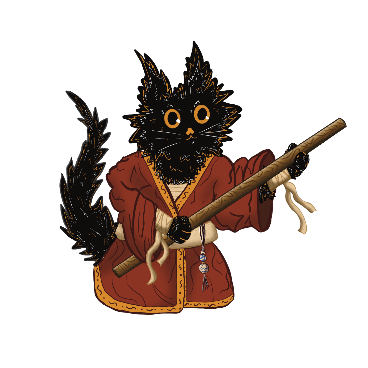 Monk Cat Vinyl Sticker