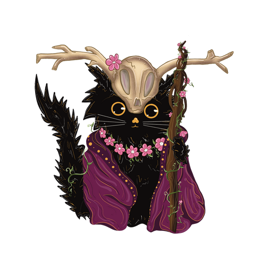 Druid Cat Vinyl Sticker