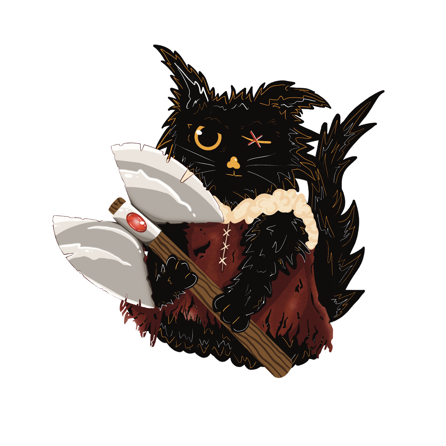 Barbarian Cat Vinyl Sticker