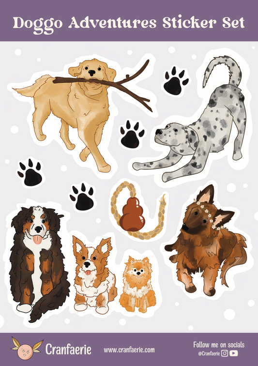 Doggo Adventures Sticker Set