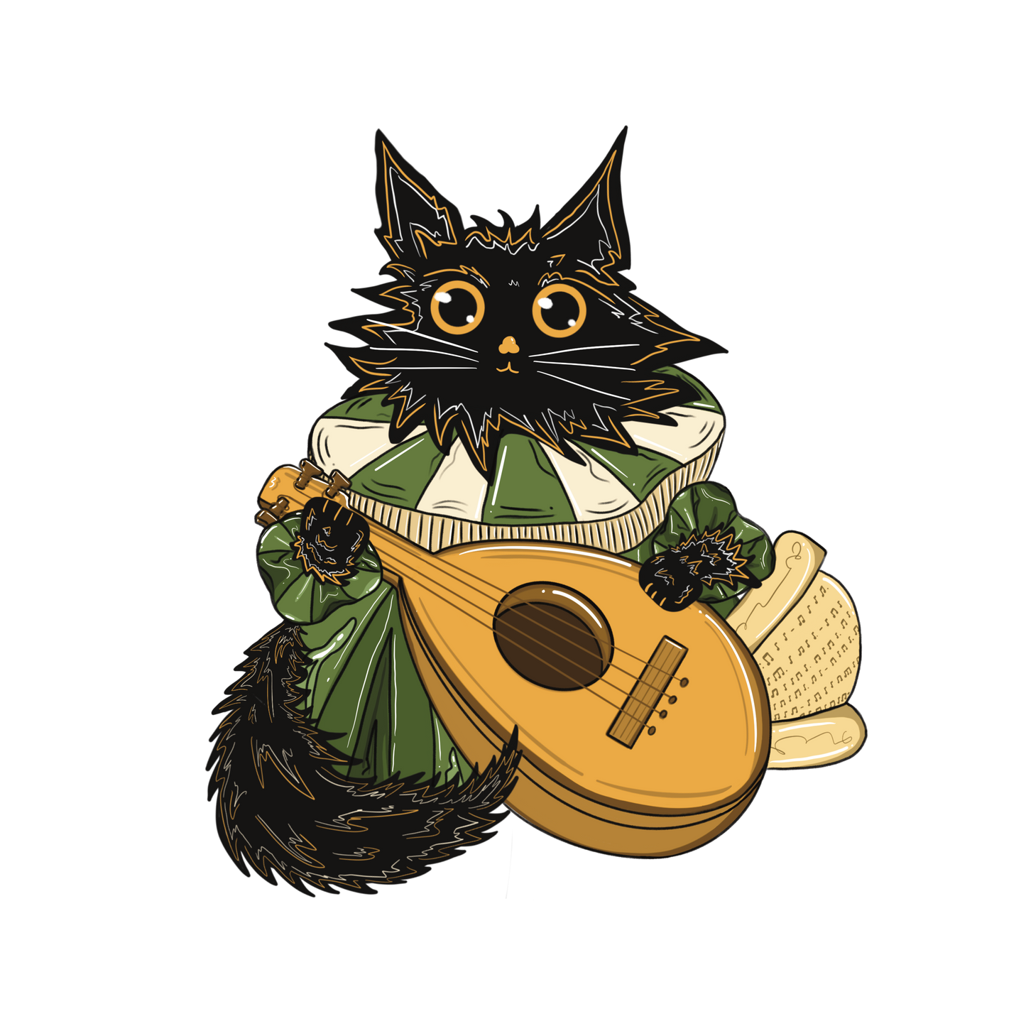 Bard Cat Vinyl Sticker