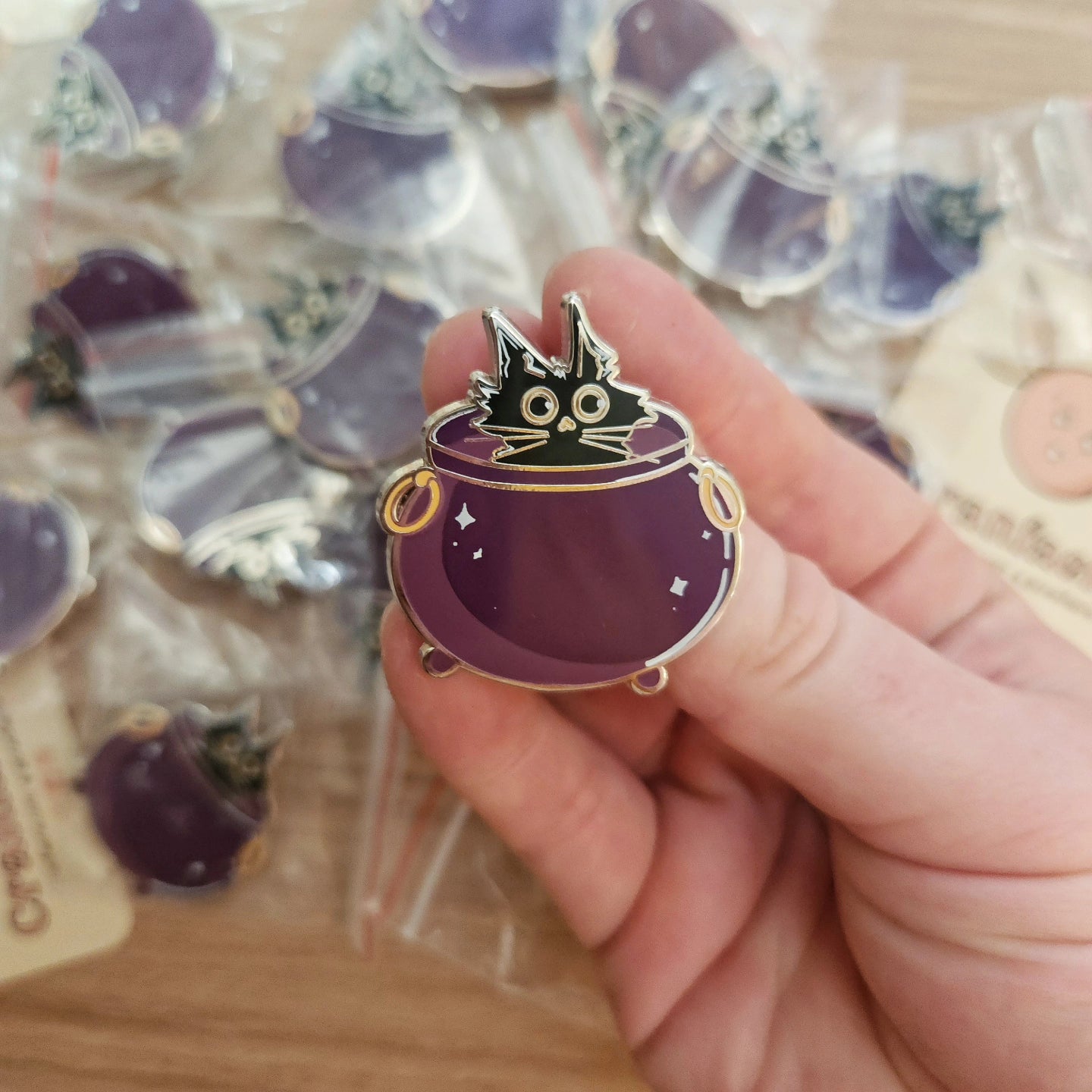 Cauldron Cat Enamel Pin