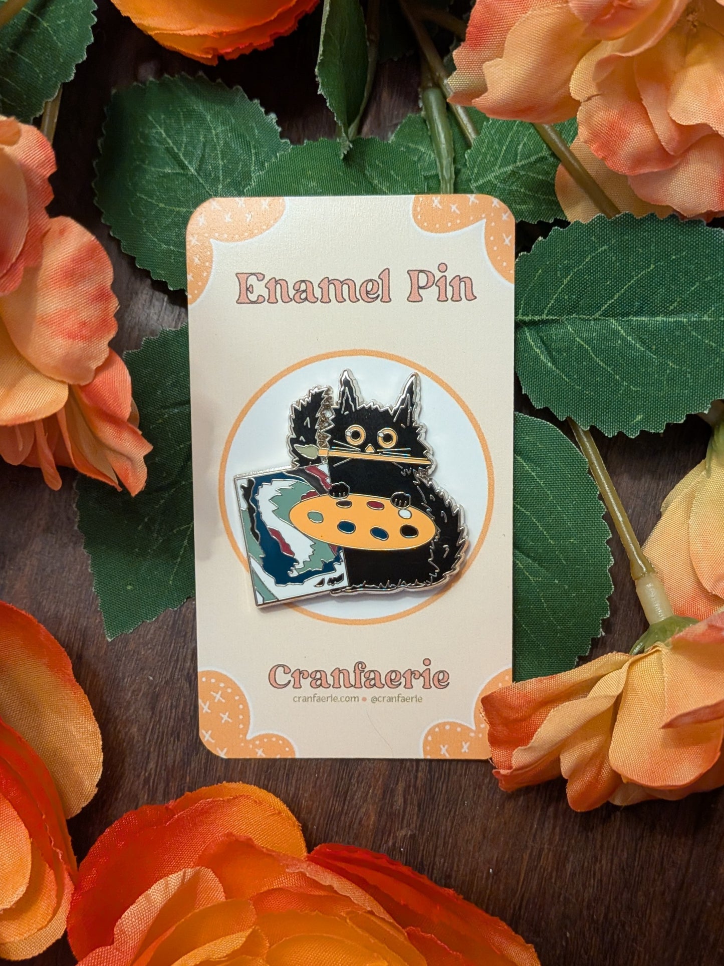 Artist Cat Enamel Pin