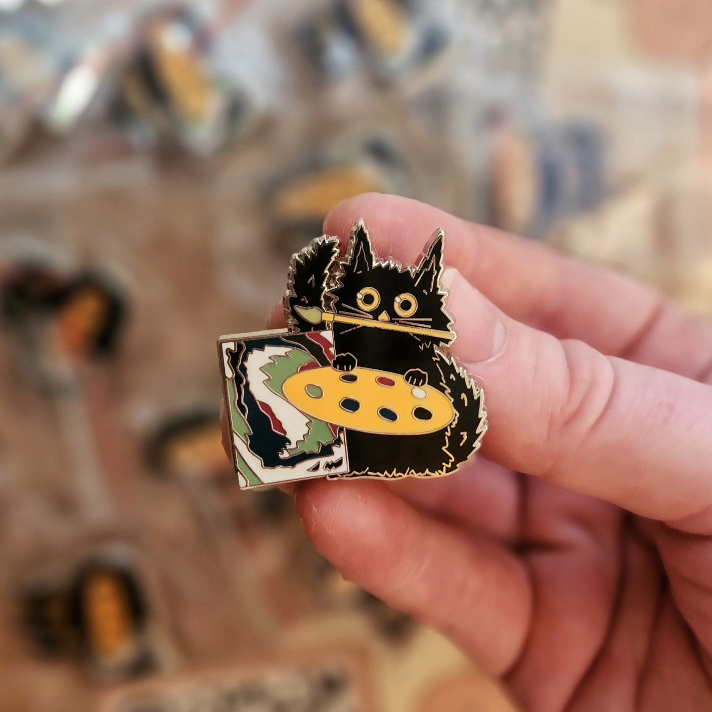 Artist Cat Enamel Pin